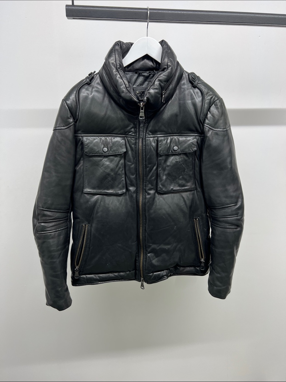 Mackage Black Down Filled Leather Jacket